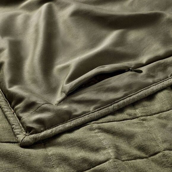 Casaluna - Euro Heavyweight Linen Blend Quilt Sham Olive Gree Olive Green - Picture 3 of 3